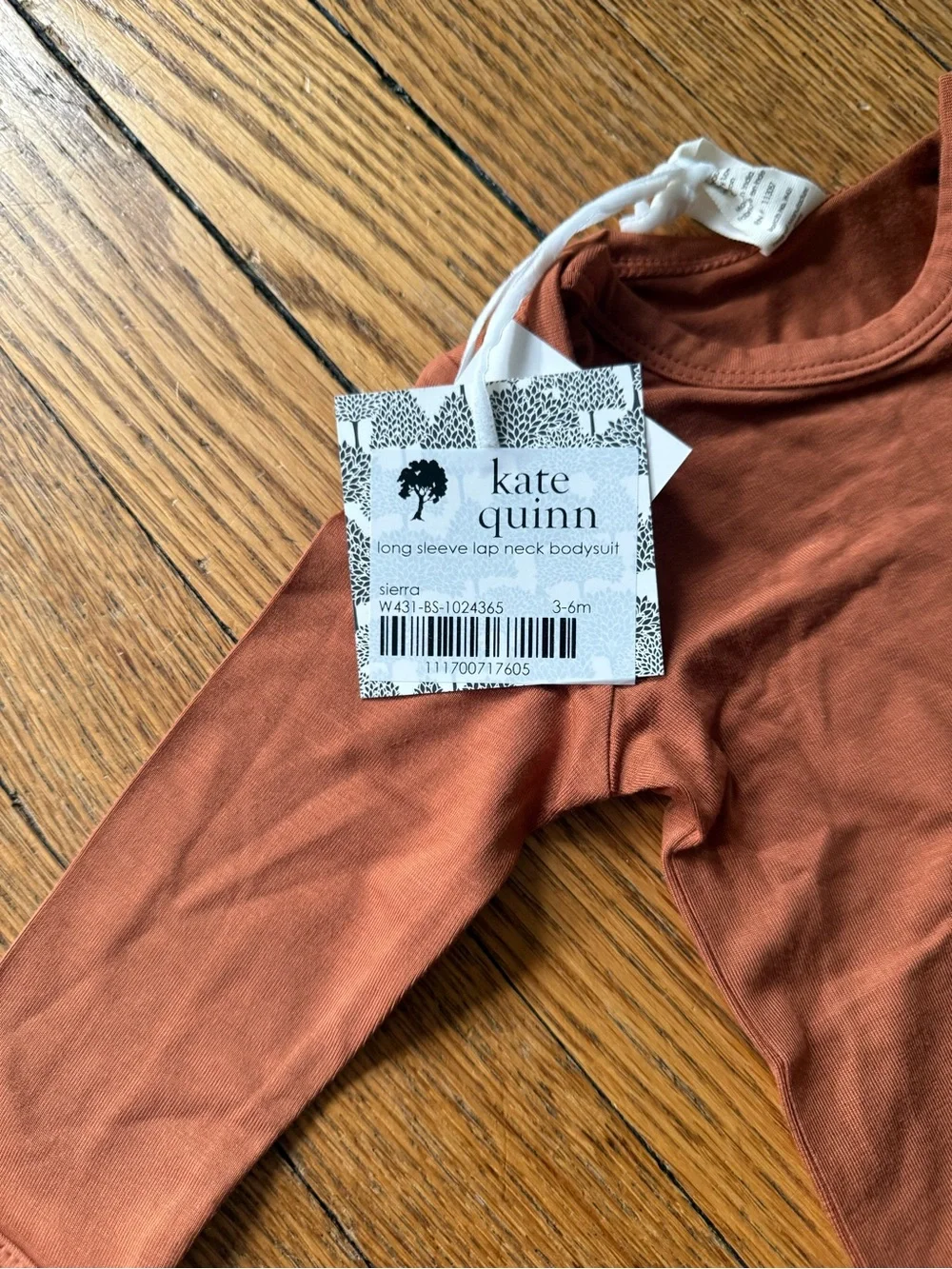kate quinn Rust Long Sleeve Lap Neck Bodysuit - Size 3-6 Months - NWT